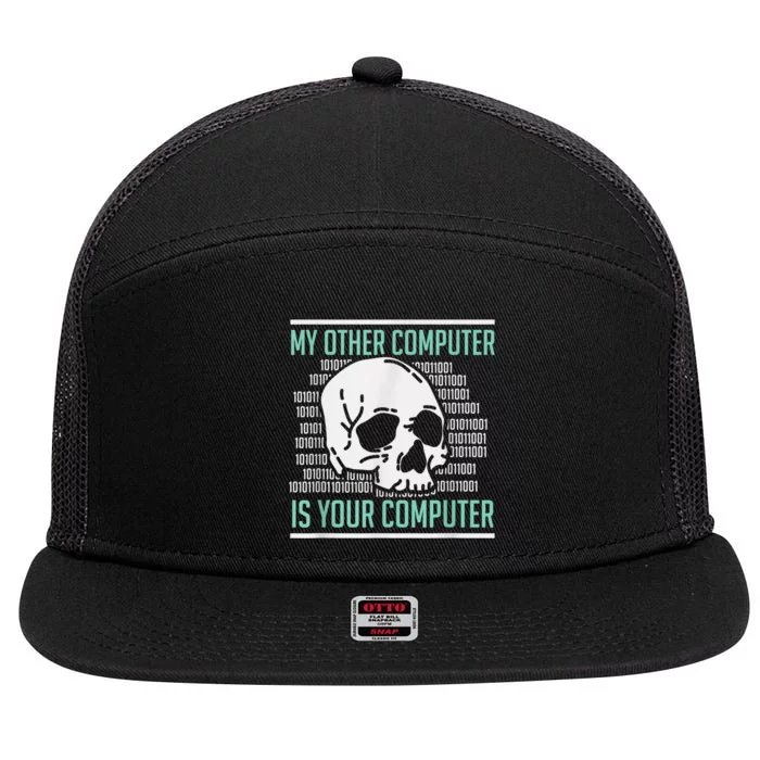 Cyber Hacker, Computer Security Expert, Cybersecurity 7 Panel Mesh Trucker Snapback Hat