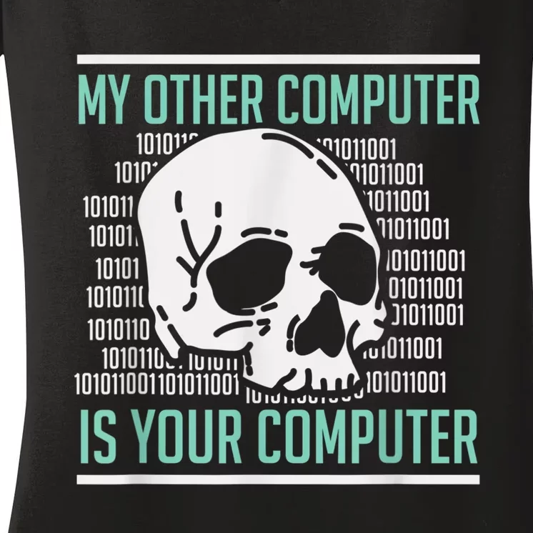 Cyber Hacker, Computer Security Expert, Cybersecurity Women's V-Neck T-Shirt