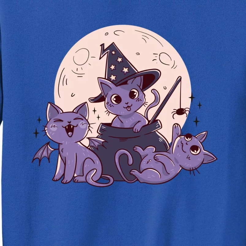 Cute Halloween Cats Witch Moon Cool Gift Tall Sweatshirt