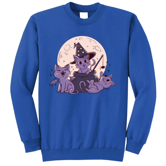 Cute Halloween Cats Witch Moon Cool Gift Tall Sweatshirt