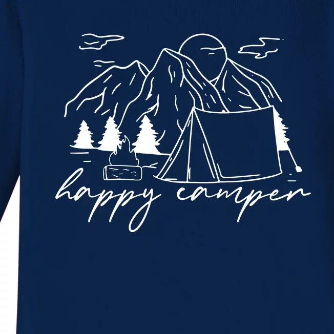 Camping Happy Camper Baby Long Sleeve Bodysuit