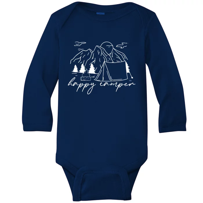 Camping Happy Camper Baby Long Sleeve Bodysuit