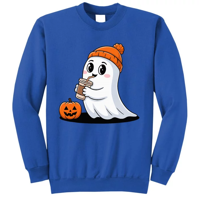 Cute Halloween Coffee Ghost Pumpkin Fall Vibes Sweatshirt