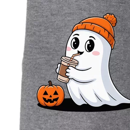 Cute Halloween Coffee Ghost Pumpkin Fall Vibes Doggie 3-End Fleece Hoodie