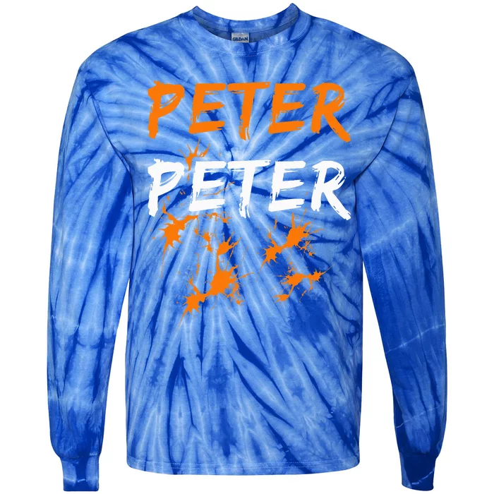 Couples Halloween Costume Peter Pumpkin Eater Tie-Dye Long Sleeve Shirt