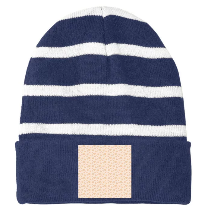 Cute Hearts Striped Beanie with Solid Band