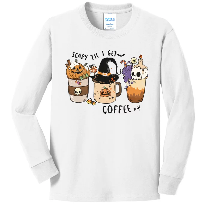 Coffee Halloween Kids Long Sleeve Shirt