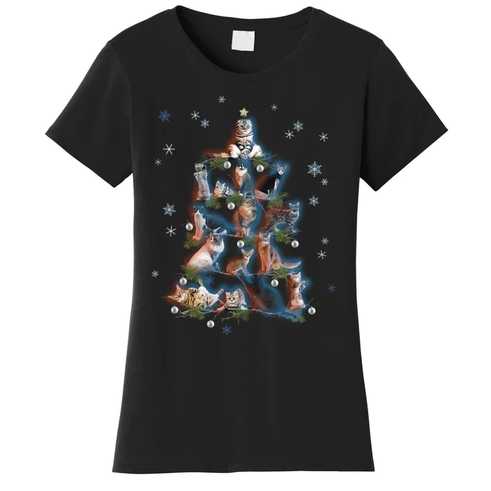 Classic Holiday Cat And Kitten Christmas Ree Women's T-Shirt