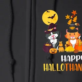 Cat Halloween Christmas Happy Hallothanksmas Thanksgiving Full Zip Hoodie