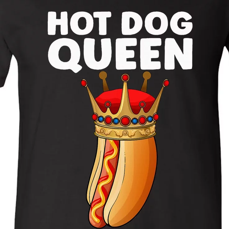 Cute Hot Dog Design For Women Sausage Hotdog Lovers V-Neck T-Shirt