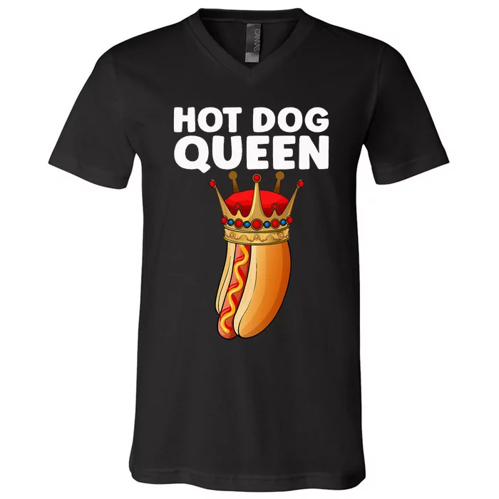 Cute Hot Dog Design For Women Sausage Hotdog Lovers V-Neck T-Shirt