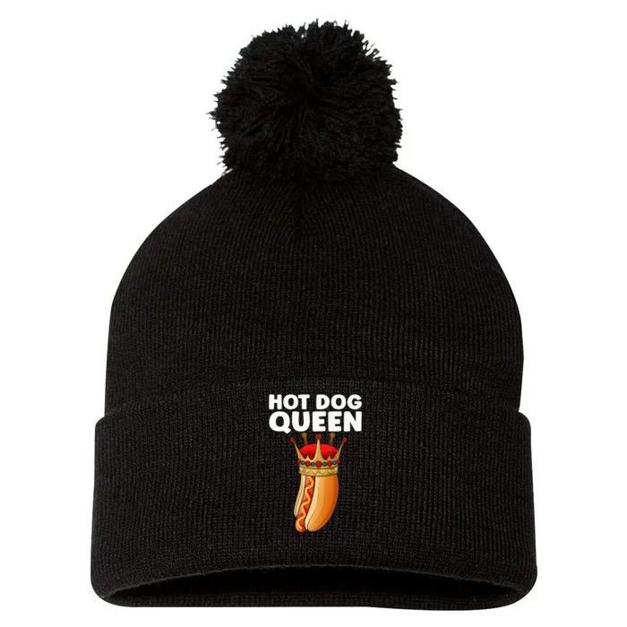 Cute Hot Dog Design For Women Sausage Hotdog Lovers Pom Pom 12in Knit Beanie