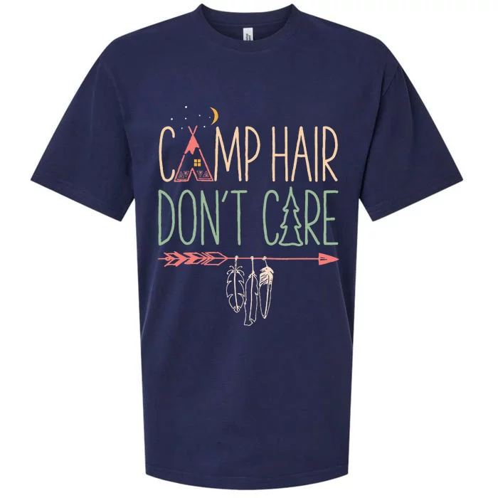 Camp Hair Don't Care vintage Camping Outdoor Sueded Cloud Jersey T-Shirt