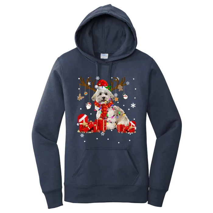 Christmas Havanese Dog Lover Reindeer Santa Havanese Funny Gift Women's Pullover Hoodie