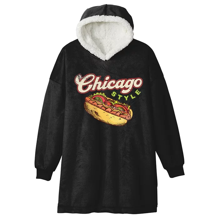 Chicago Hot Dog Hotdog Tourist Summer Souvenir Travel Hooded Wearable Blanket