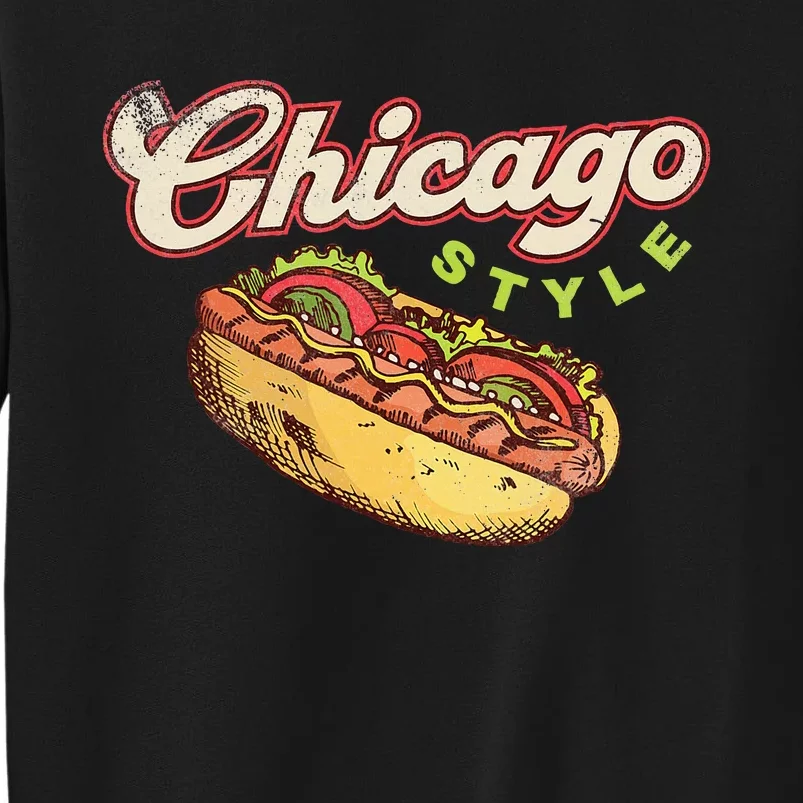 Chicago Hot Dog Hotdog Tourist Summer Souvenir Travel Tall Sweatshirt