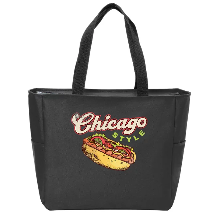 Chicago Hot Dog Hotdog Tourist Summer Souvenir Travel Zip Tote Bag