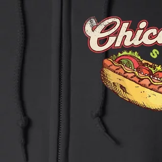 Chicago Hot Dog Hotdog Tourist Summer Souvenir Travel Full Zip Hoodie