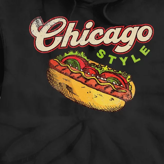 Chicago Hot Dog Hotdog Tourist Summer Souvenir Travel Tie Dye Hoodie