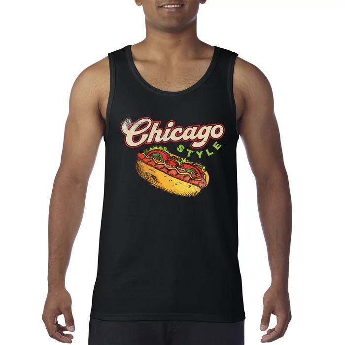 Chicago Hot Dog Hotdog Tourist Summer Souvenir Travel Tank Top