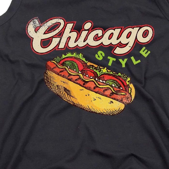 Chicago Hot Dog Hotdog Tourist Summer Souvenir Travel Tank Top