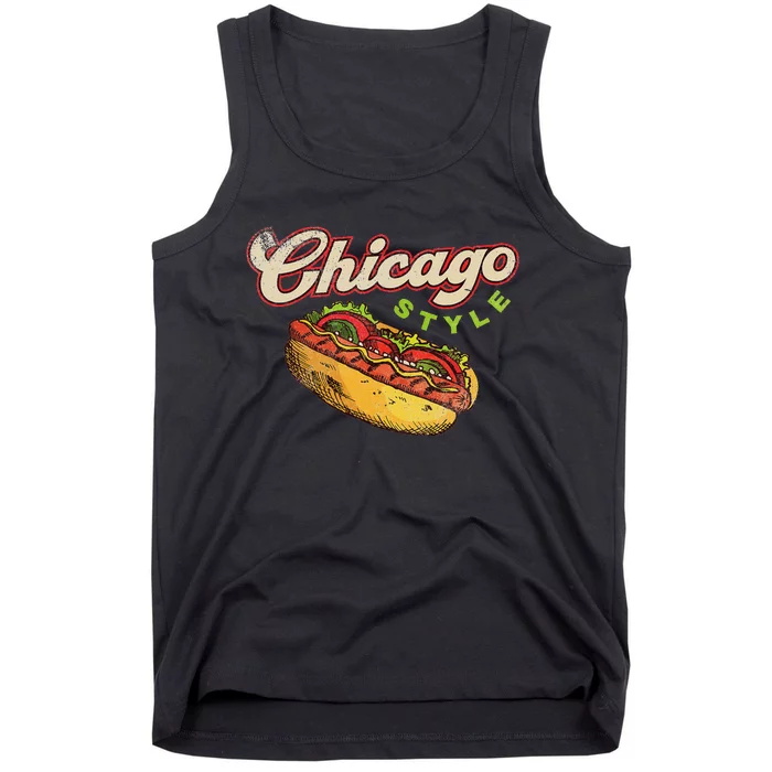 Chicago Hot Dog Hotdog Tourist Summer Souvenir Travel Tank Top