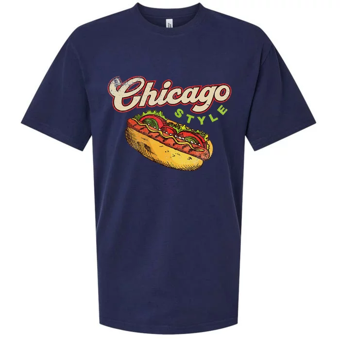 Chicago Hot Dog Hotdog Tourist Summer Souvenir Travel Sueded Cloud Jersey T-Shirt