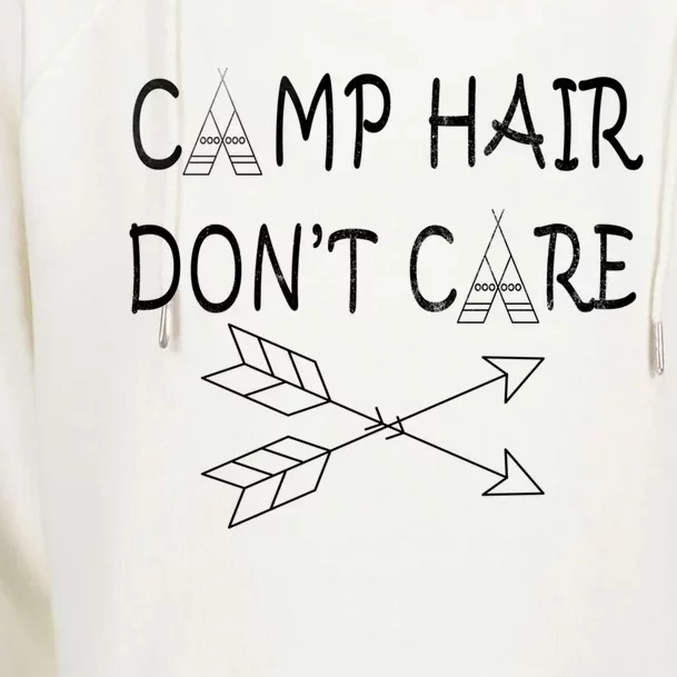 Camp Hair Dont Care Gift Camping Sweater Gift Cool Gift Womens Funnel Neck Pullover Hood