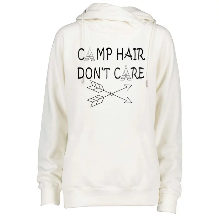 Camp Hair Dont Care Gift Camping Sweater Gift Cool Gift Womens Funnel Neck Pullover Hood