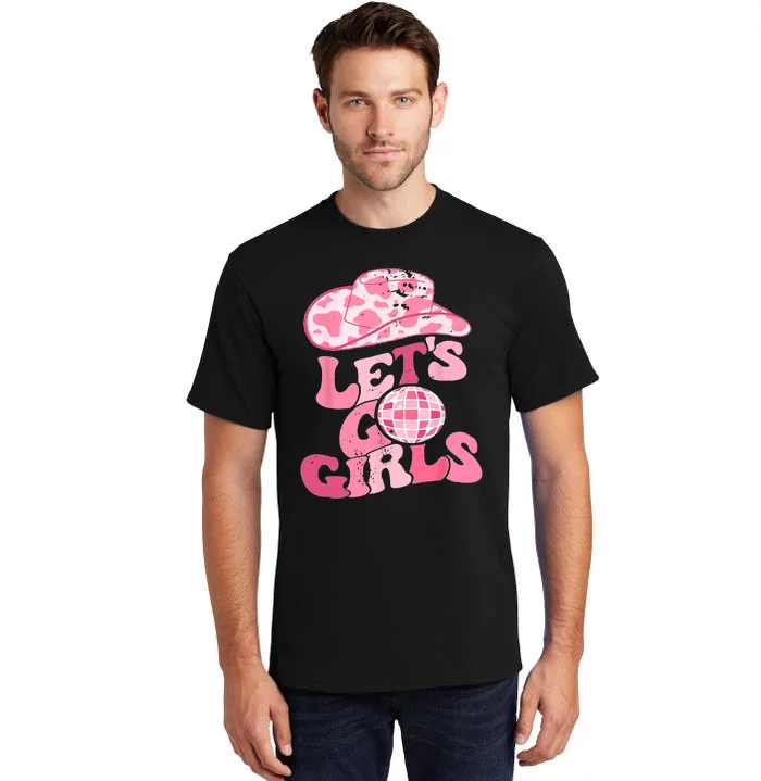 Cowboy Hat Disco Ball Lets Go Girls Western Cowgirls Tall T-Shirt