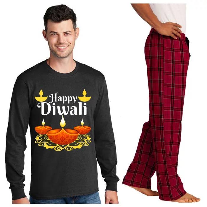 Cool Happy Diwali Festival Of Light Diva Lanterns Long Sleeve Pajama Set