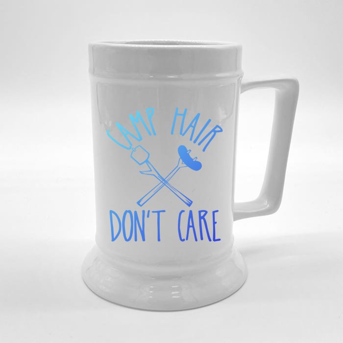 Camp Hair Dont Care Cute Camping Adventure Funny Gift Front & Back Beer Stein