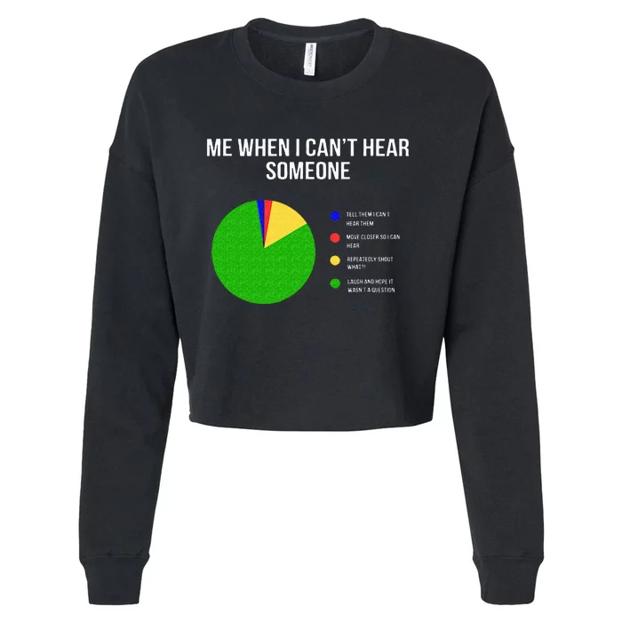 Cant Hear Deaf And Funny Person Cropped Pullover Crew