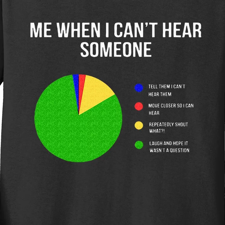 Cant Hear Deaf And Funny Person Kids Long Sleeve Shirt