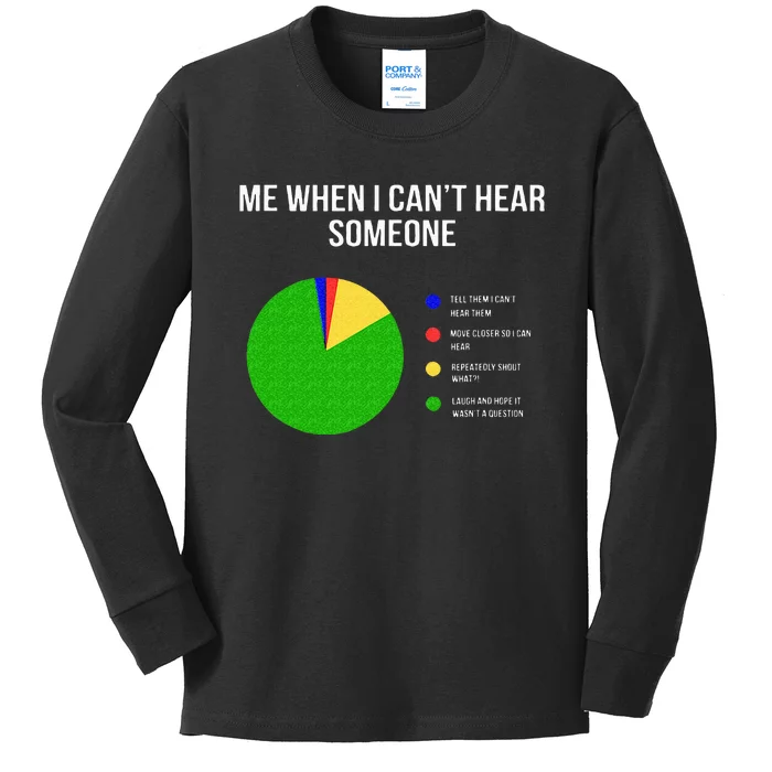 Cant Hear Deaf And Funny Person Kids Long Sleeve Shirt