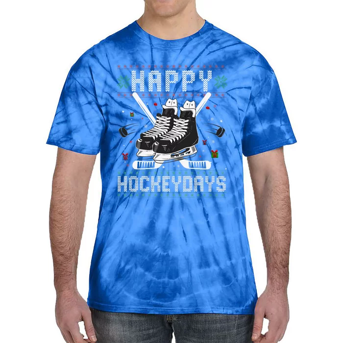 Christmas Hockey Day Sports Outfit Tie-Dye T-Shirt