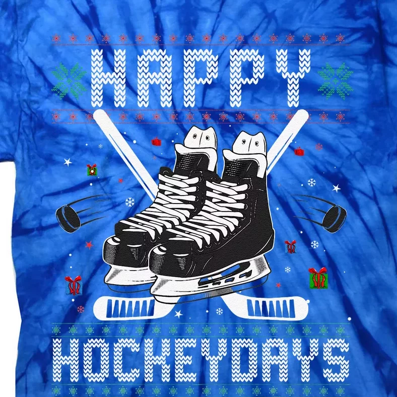 Christmas Hockey Day Sports Outfit Tie-Dye T-Shirt