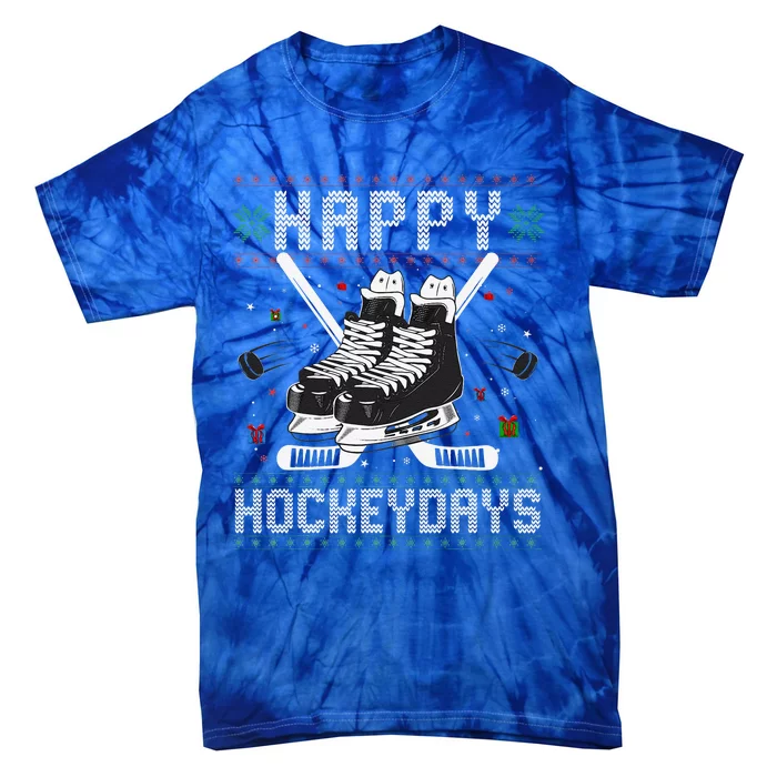 Christmas Hockey Day Sports Outfit Tie-Dye T-Shirt