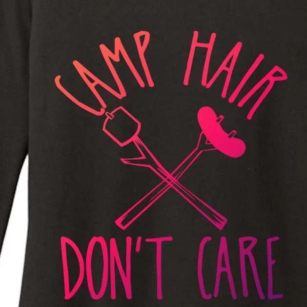 Camp Hair Dont Care Cute Camping Adventure Funny Gift Womens CVC Long Sleeve Shirt