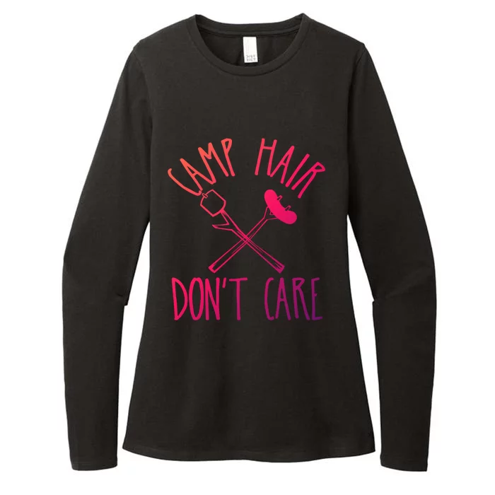 Camp Hair Dont Care Cute Camping Adventure Funny Gift Womens CVC Long Sleeve Shirt