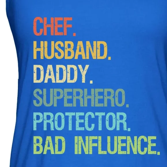 Chef Husband Daddy Superhero Protector Dad Gift Ladies Essential Flowy Tank