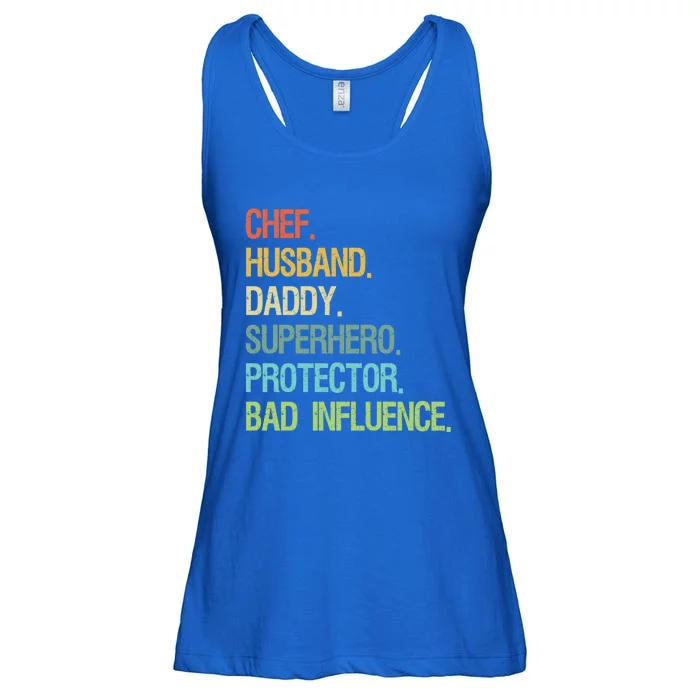 Chef Husband Daddy Superhero Protector Dad Gift Ladies Essential Flowy Tank