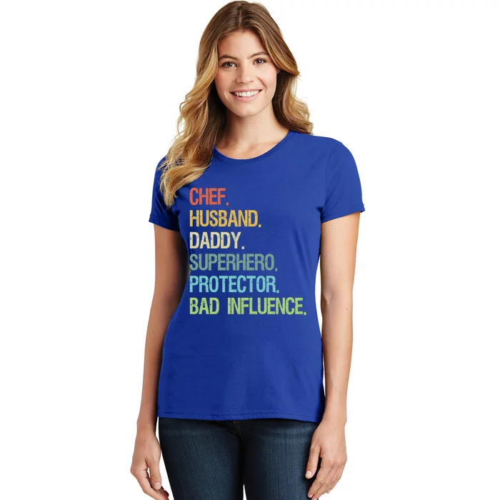 Chef Husband Daddy Superhero Protector Dad Gift Women's T-Shirt