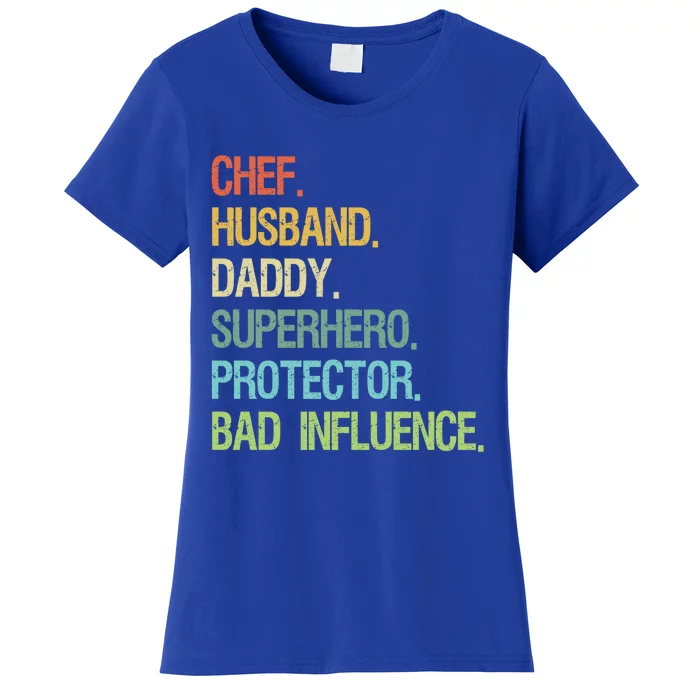 Chef Husband Daddy Superhero Protector Dad Gift Women's T-Shirt