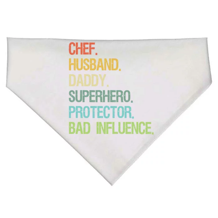 Chef Husband Daddy Superhero Protector Dad Gift USA-Made Doggie Bandana