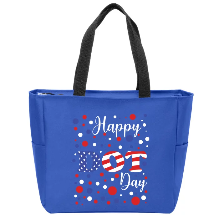 Colorful Happy Dot Day Groovy Dot Gift Zip Tote Bag