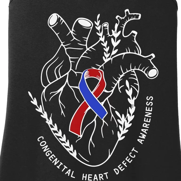 Congenital Heart Defects Awareness Heart Defect Support Ladies Essential Tank