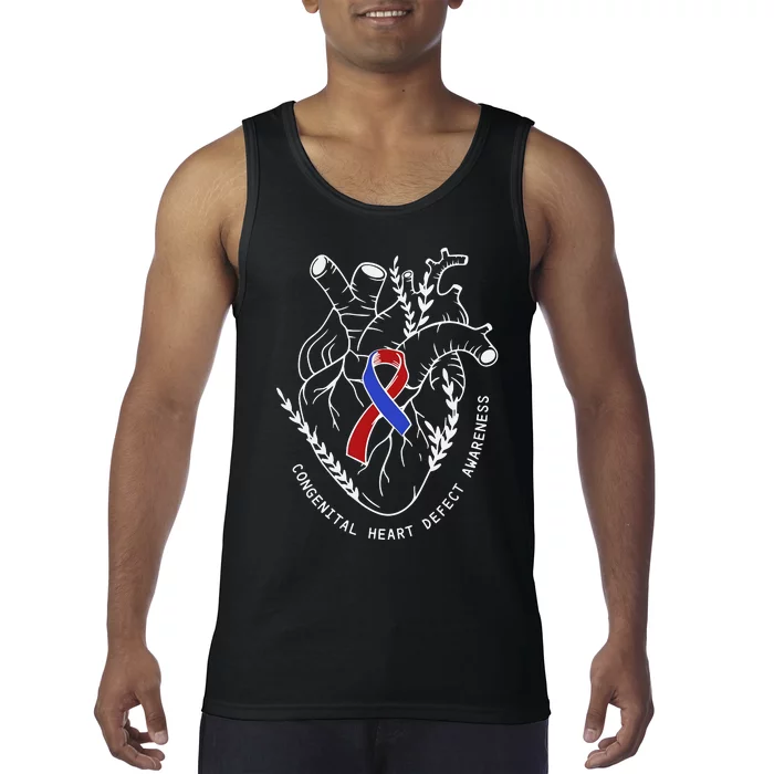 Congenital Heart Defects Awareness Heart Defect Support Tank Top