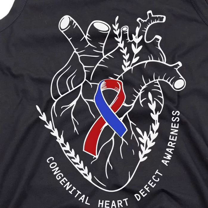 Congenital Heart Defects Awareness Heart Defect Support Tank Top