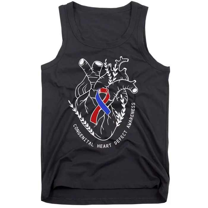 Congenital Heart Defects Awareness Heart Defect Support Tank Top